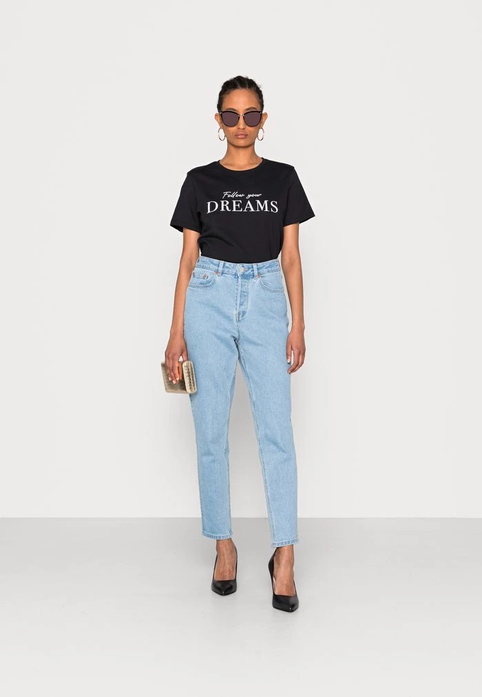 T-Shirt ANNA FIELD Anna Field Print T-shirt Noir Femme | RBQ-2826718